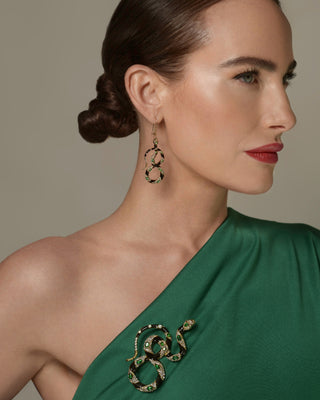 Bejewelled Snake Drop Earrings