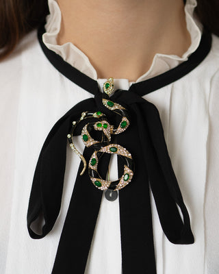 Bejewelled Snake Brooch