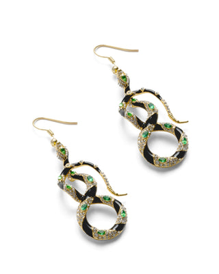 Bejewelled Snake Drop Earrings