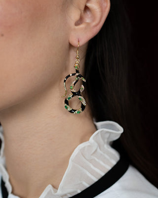 Bejewelled Snake Drop Earrings