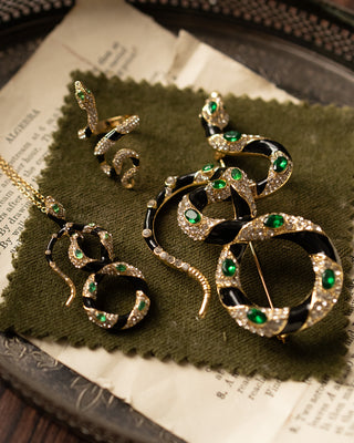 Bejewelled Snake Drop Earrings