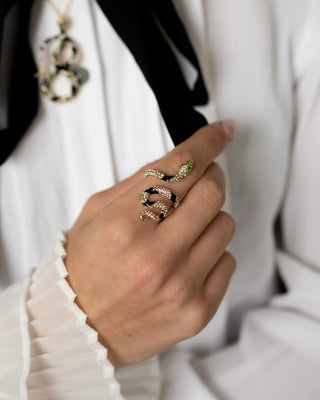 Bejewelled Snake Ring