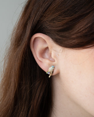 Songbird Serenade Goldcrest & Coal Tit Duet - Mismatched Earstuds