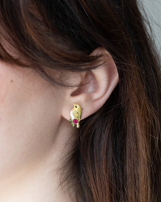 Songbird Serenade Goldcrest & Coal Tit Duet - Mismatched Earstuds