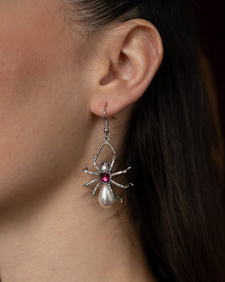 Pearl Spider Drop Earrings