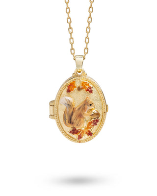 Squirrel & Acorn Cameo Locket