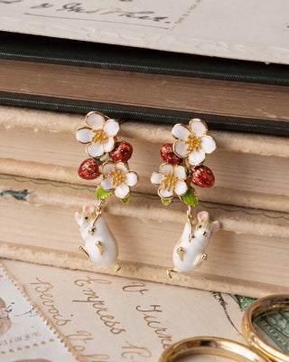 Strawberry & Hanging Mouse Earrings