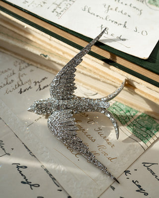 Pave Swallow Brooch