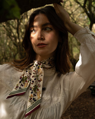 Blackberry & Mouse Twilly Scarf - Ivory