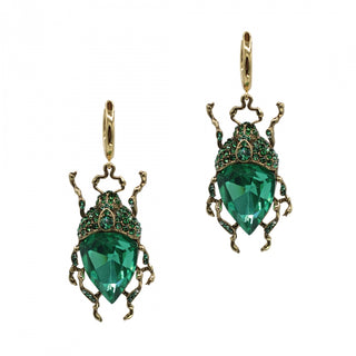 Vintage Green Bug Earrings
