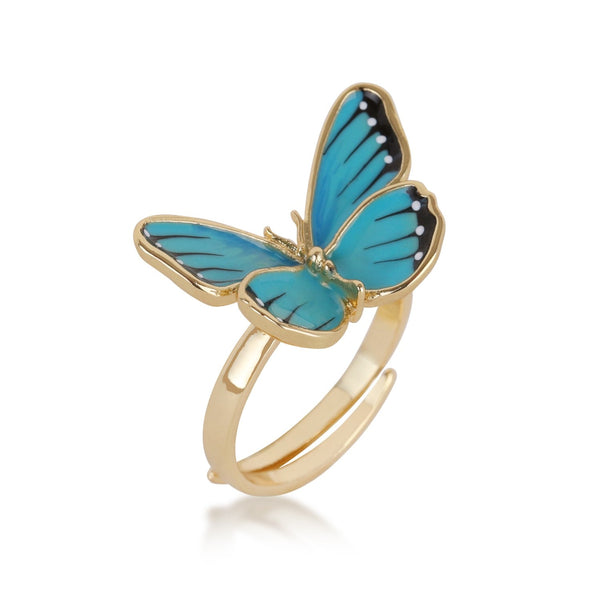 SHAPES STUDIO/Butterfly Band Ring 蝶 リング Butterfly Ring - Blue – Bill Skinner Studio