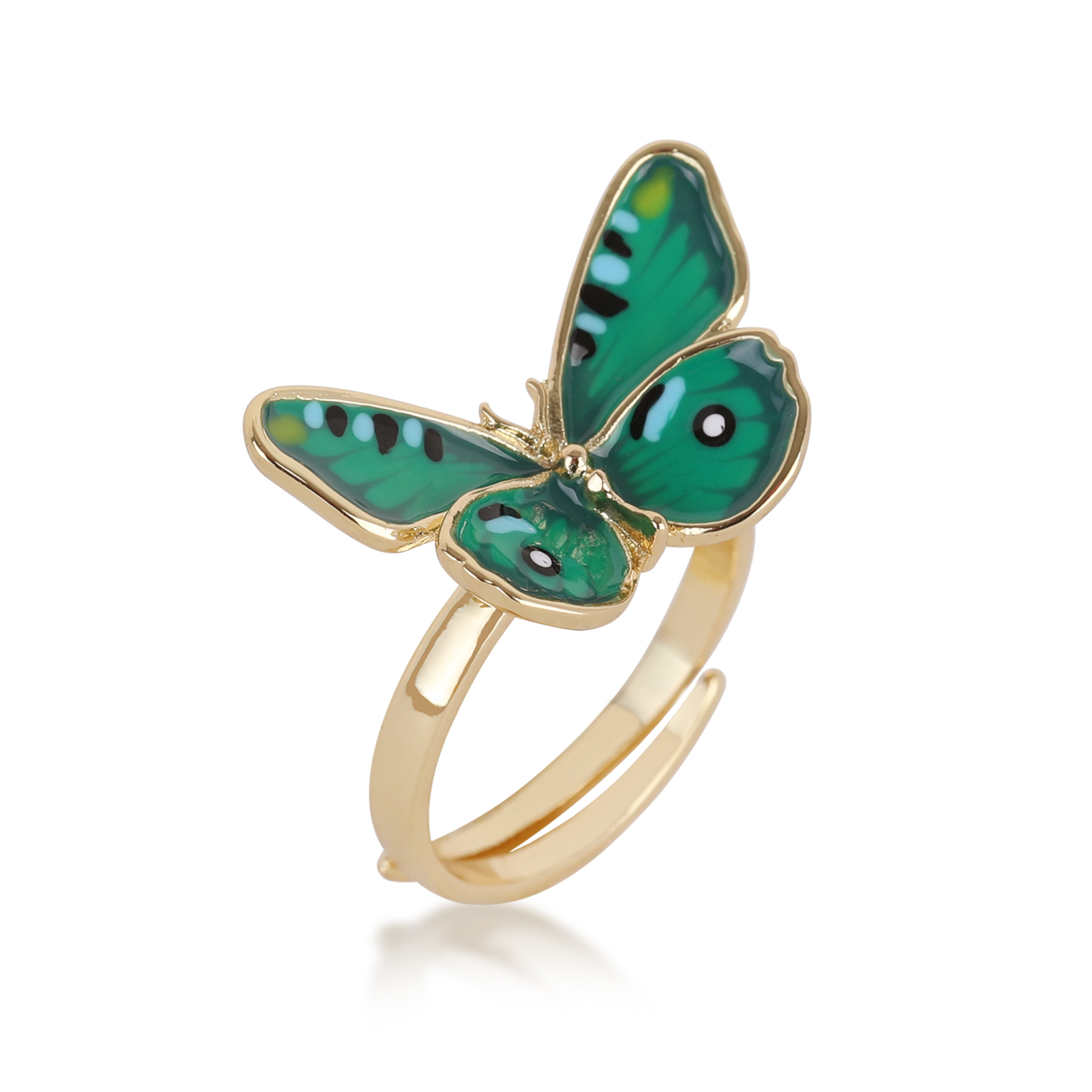 Green butterfly ring discount