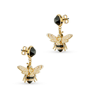 Bejewelled Bee Drop Earrings