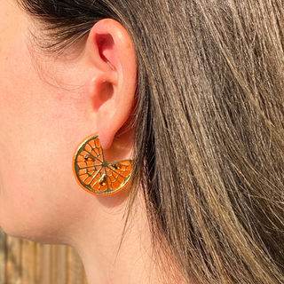 Orange Slice Hoop Earrings
