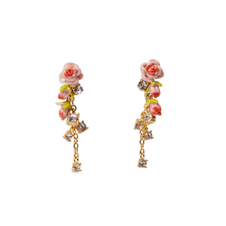 Minature Rose Drop Earrings