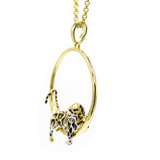 Clouded Leopard Hoop Necklace