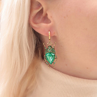 Vintage Green Bug Earrings